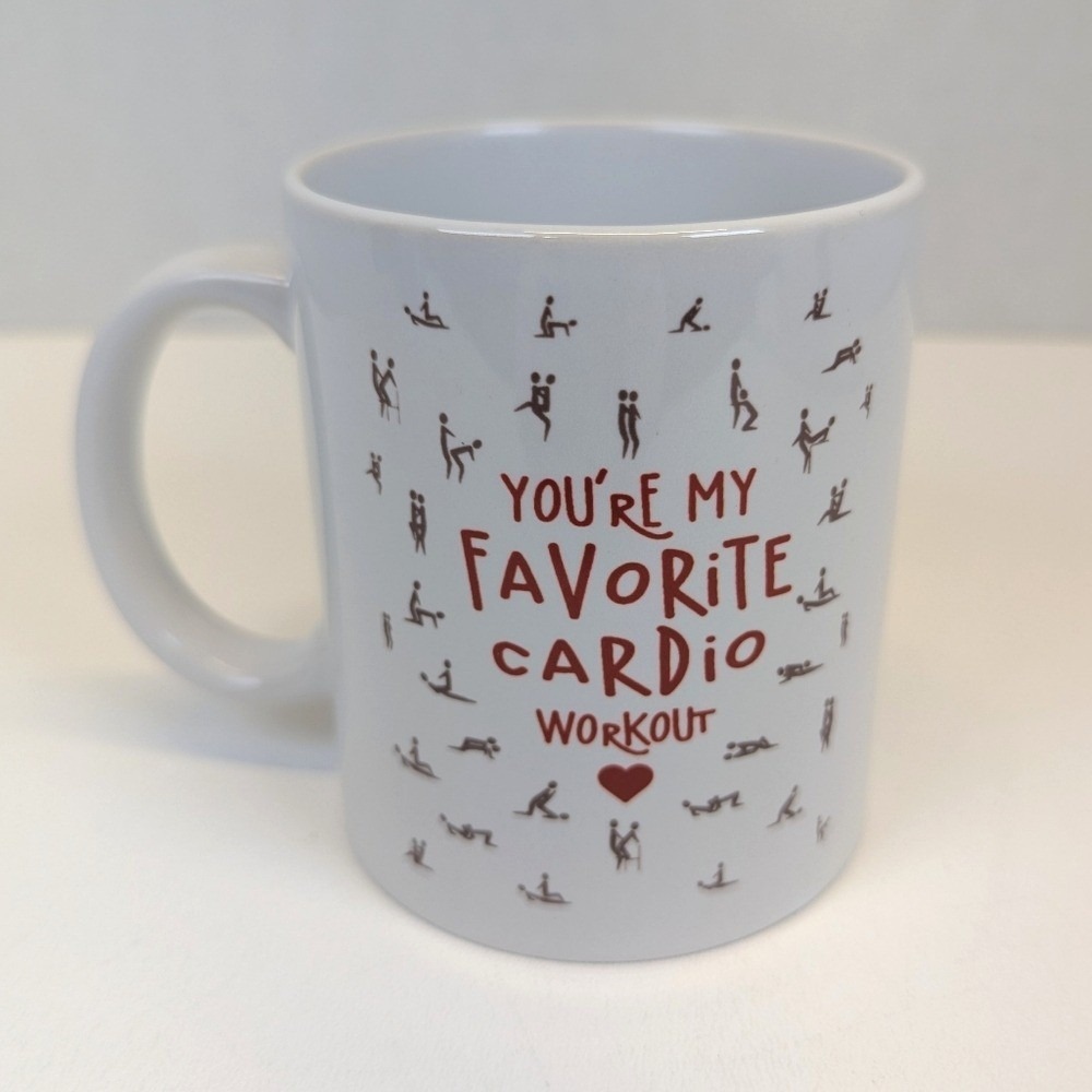 "You're My Favorite Cardio Workout" 11oz Mug - White with Red Design
